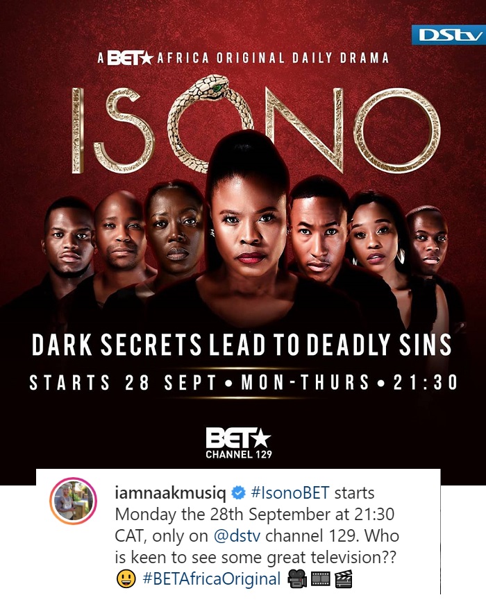 Naakmusiq To Star In Upcoming Bet Africa Series Isono, See Premiere Date 2