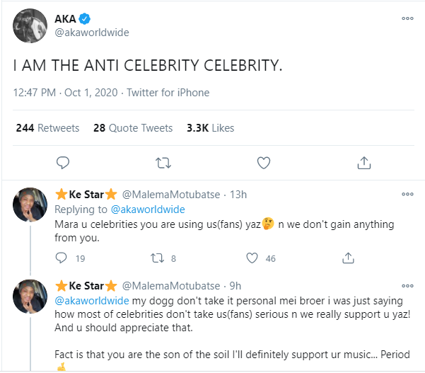 Aka - “I Don’t Really Need The Support Of Other Celebrities,” 2