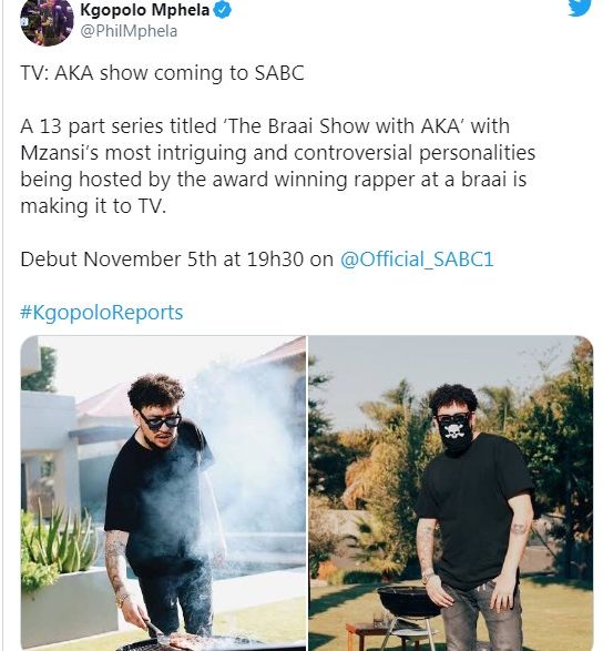 Aka’s Braai Show Series Debuts On Sabc 1 In November 2