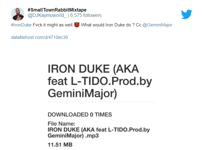 Aka'S Much Anticipated &Quot;Iron Duke&Quot; Feat. L-Tido Leaks, Listen 2