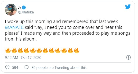 Anatii Returning With New Music, Says Jr 2