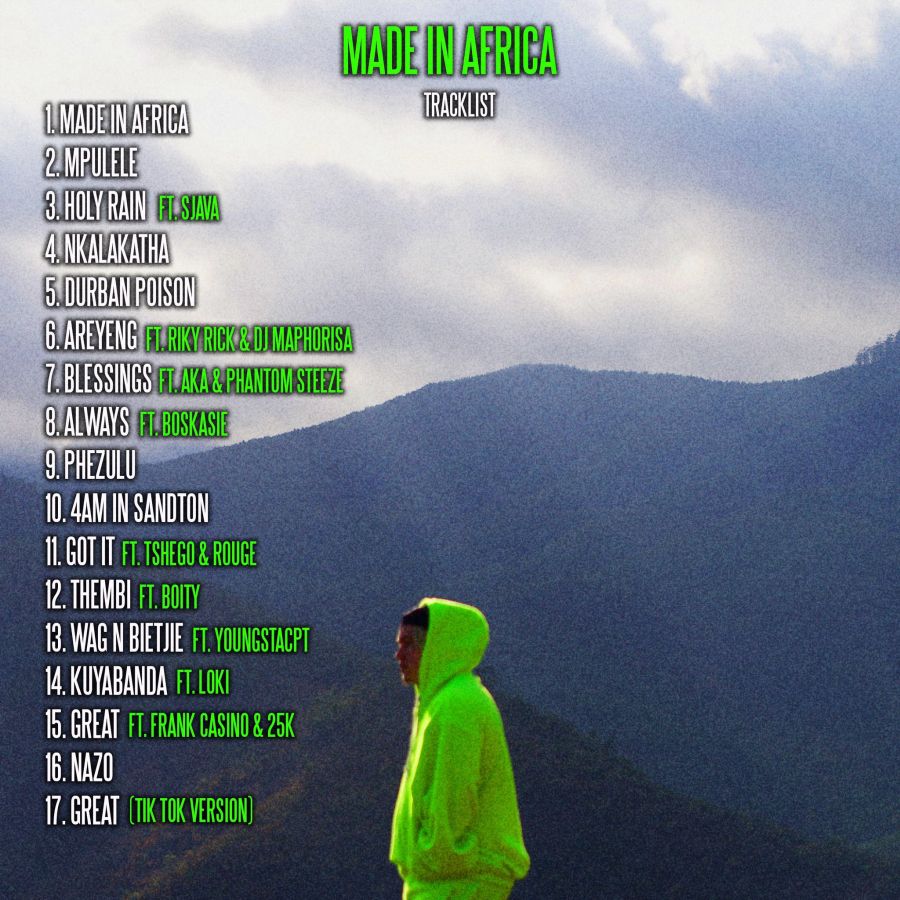 Costa Titch Presents &Quot;Made In Africa&Quot; Debut Album Cover, Tracklist, Writing Credits 3