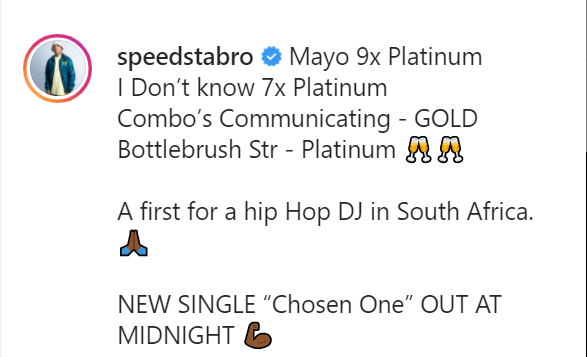 Dj Speedsta Is Mzansi'S First Hip Hop Dj To Receive Multi Platinum Certifications 2