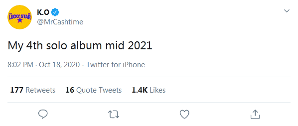 K.o. To Drop 4Th Solo Studio Album In 2021 2