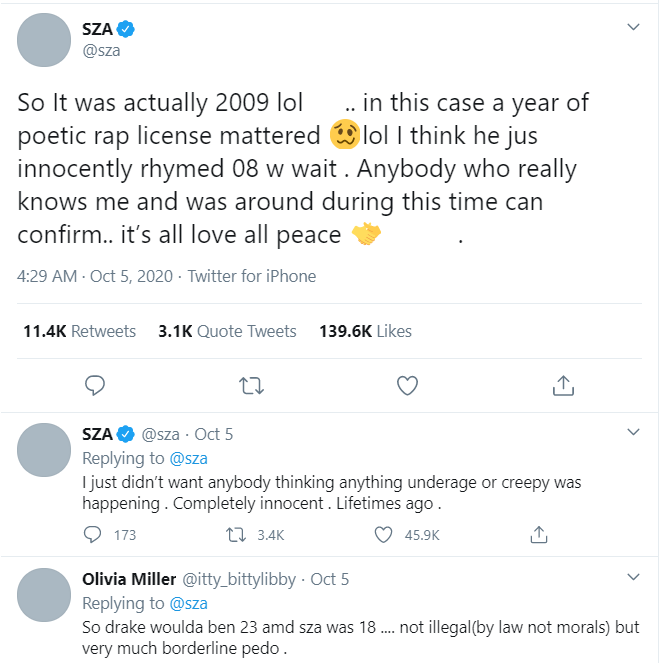 Sza Confirms She Actually Dated Drake In 2009 2