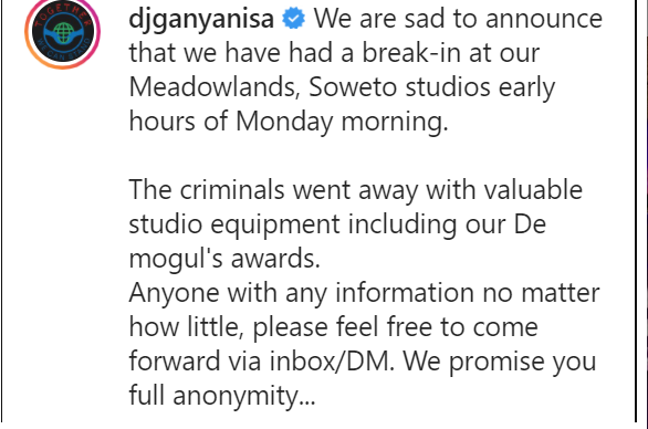 Dj Ganyani'S Meadowlands, Soweto Studios Has Been Vandalized And Looted 2