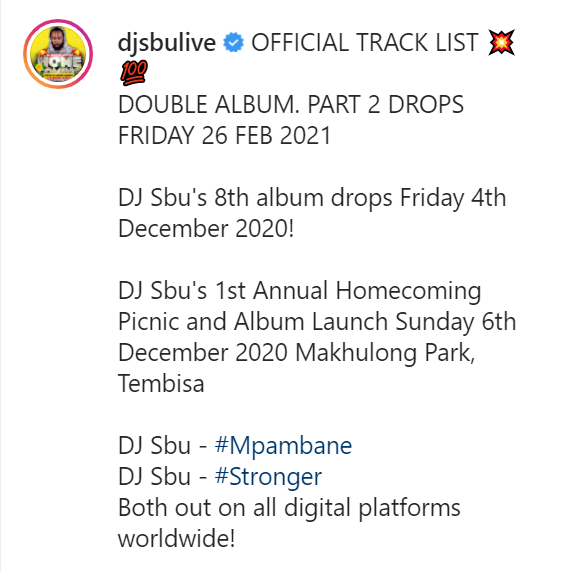 Dj Sbu Shares Upcoming Album Tracklist 2