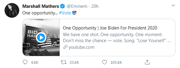 Eminem Supports Joe Biden'S Presidential Ambitions 2