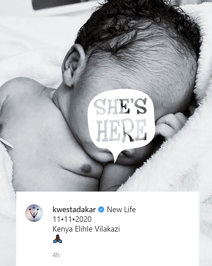 Kwesta Shares First Picture Of His Newborn Baby Girl 2