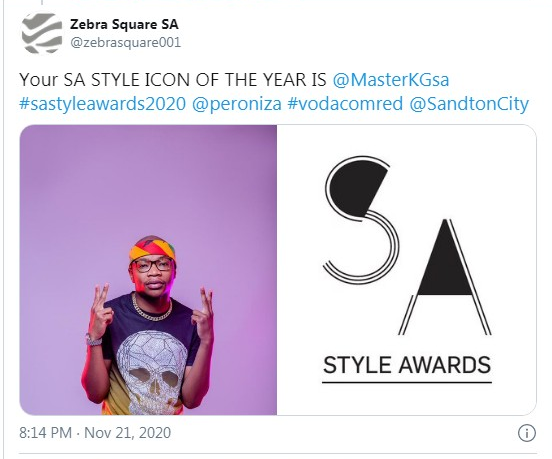 Mzansi Disappointed As Master Kg Is Crowned Style Icon Of The Year 2