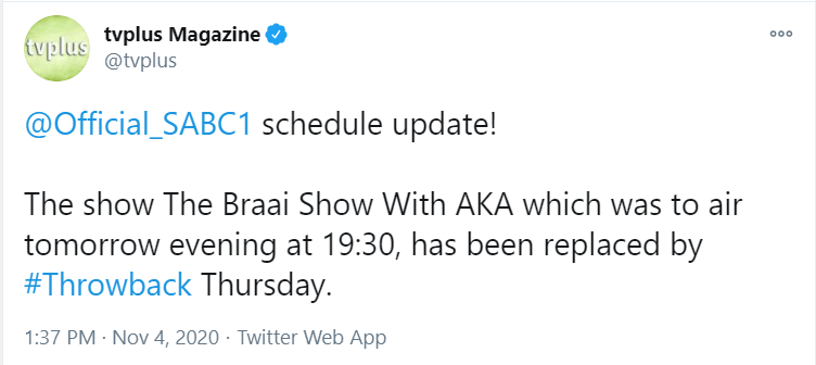 Sabc 1 Postpones Launch Of Aka'S The Braai Show 2