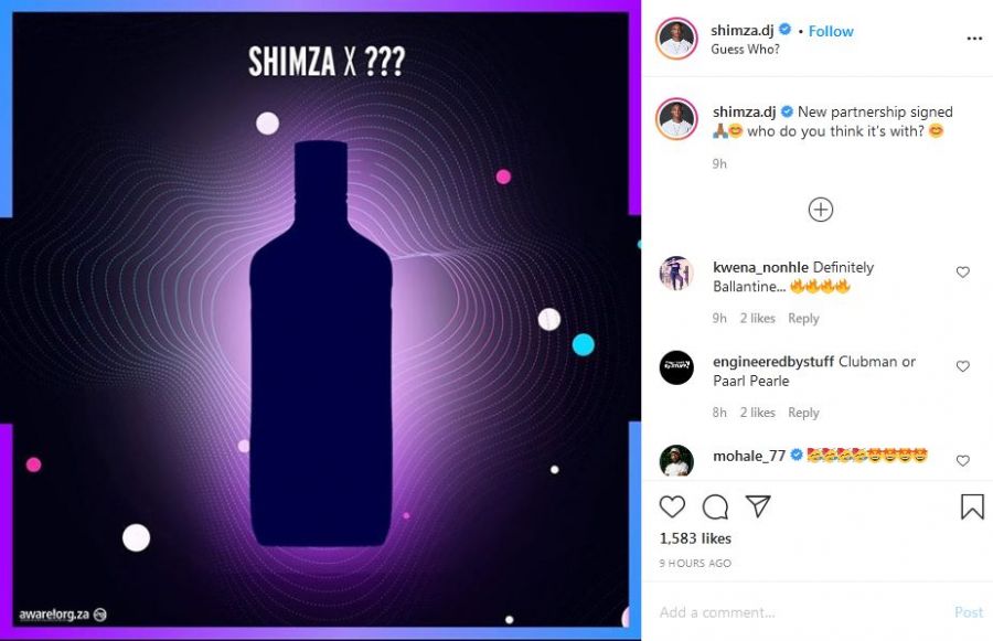 Shimza Bags New Partnership Deal, Want Fans To Guess 2