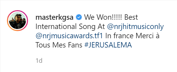 Master Kg'S &Quot;Jerusalema&Quot; Bags Best International Song At Nrj Music Awards 2020 2