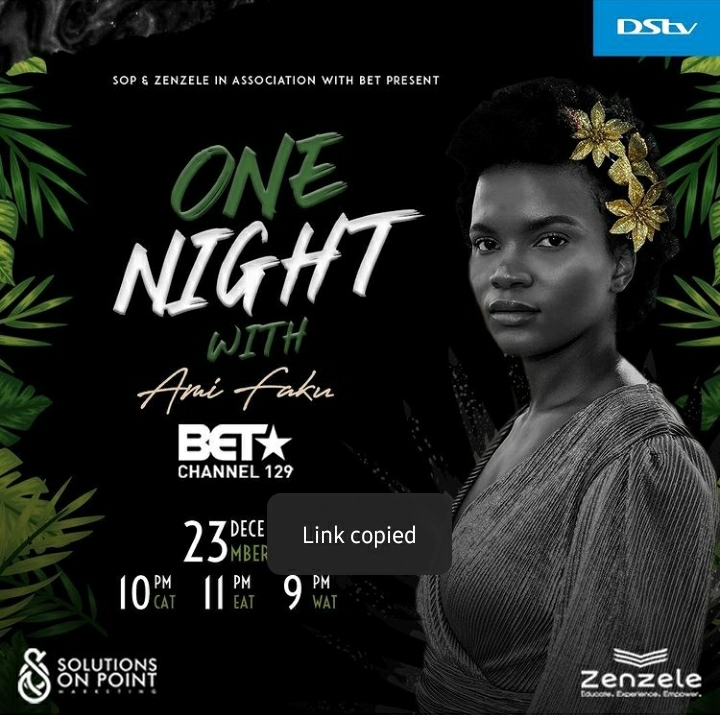 BET Africa set to broadcast One Night With Ami Faku