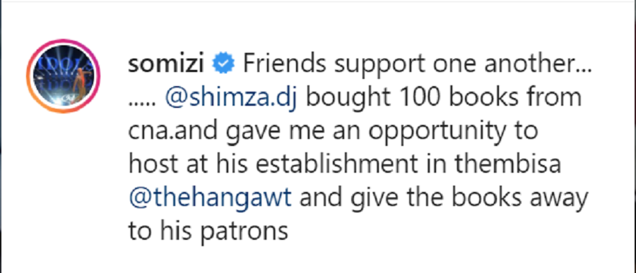 Dj Shimza Supports Somizi As He Buys 100 Pieces Of His Cookbook 2