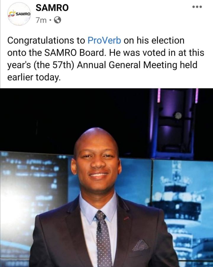 It'S Official, Proverb Has Been Elected To Join The Samro Board 2