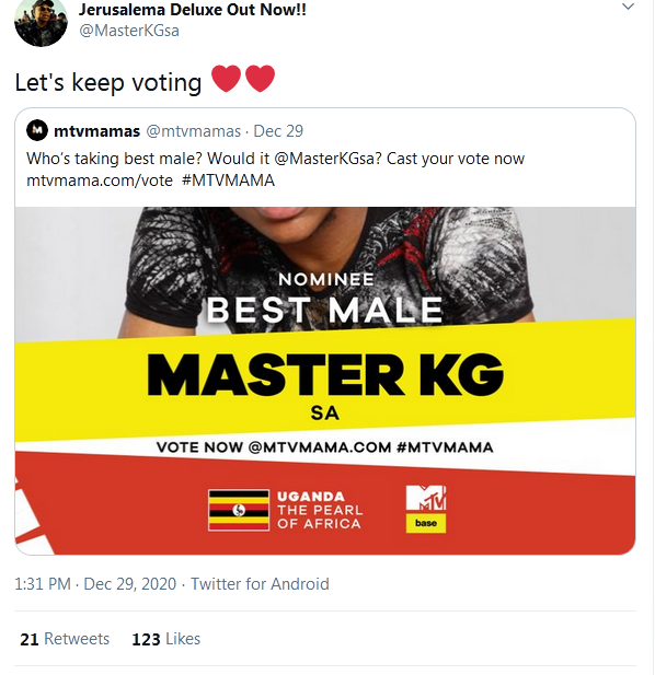 Master Kg Seeks Votes After Mtv Mama Kampala 2021 Nomination 2