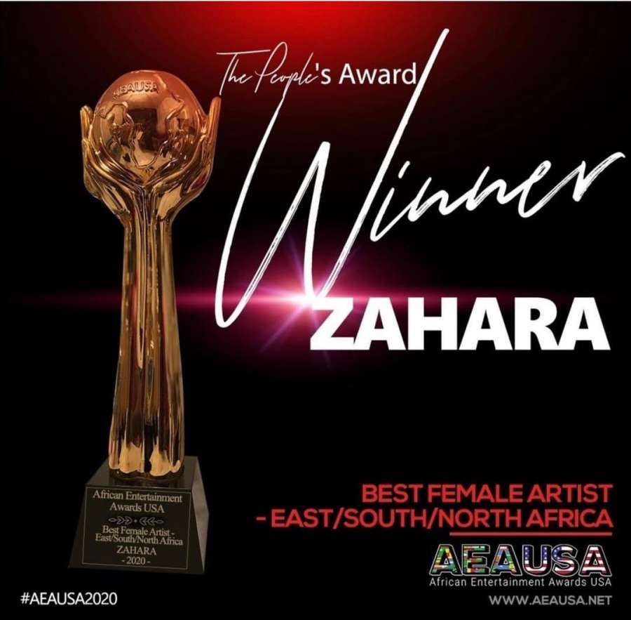 Zahara Wins Best Female Artist (East/South/North Africa) At The Recent Aeausa 3