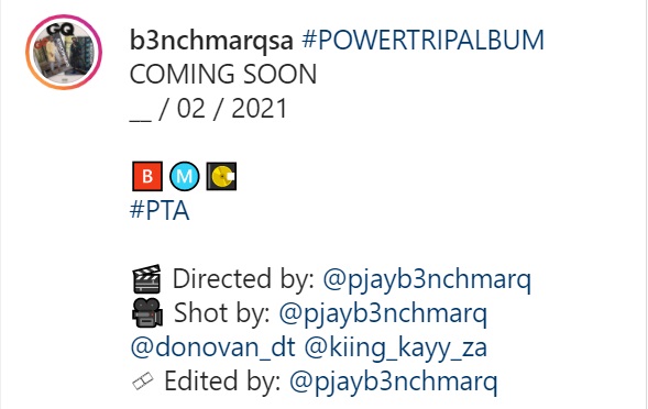 B3Nchmarq Tease Forthcoming 'Power Trip' Album 2