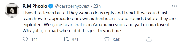 Cassper Nyovest Calls For Local Artistes Support, Predicts Drake Would Jump On Amapiano 2
