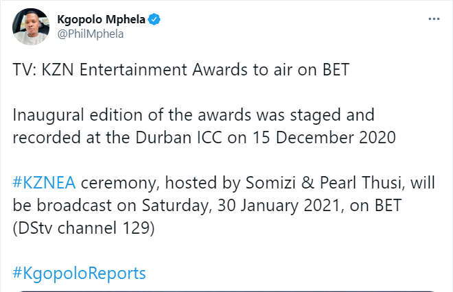 Kzn Entertainment Awards To Air On Bet Africa This Weekend 2