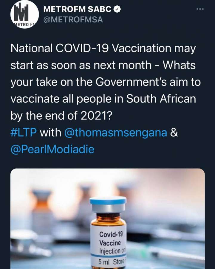 Sbu Noah Says Government Officials Should Take The Covid-19 Vaccine Before Anyone 2