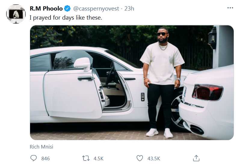 Cassper Nyovest Shows Of His Pricey Cars 2