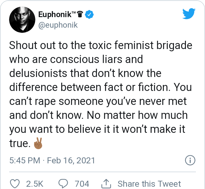 Rape Allegation: Euphonik Criticized For Comments On Feminism 2
