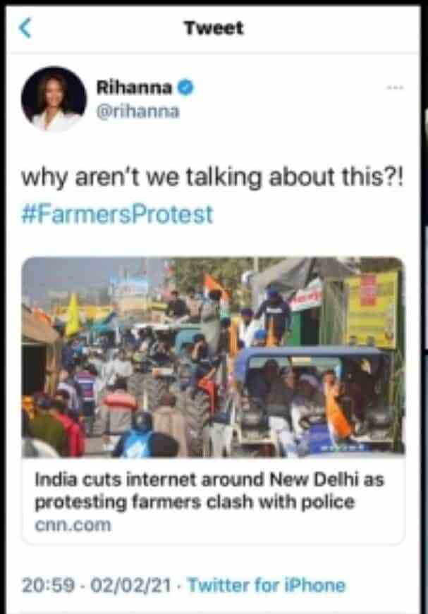 #Farmersprotest: Rihanna &Amp; Greta Thunberg Rile Indian Government 2