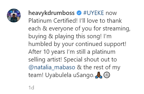 Heavy-K'S &Quot;Uyeke&Quot; Now Platinum Certified 2