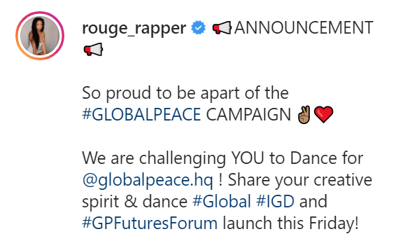 Rouge Announces Partnership With Global Peace 2