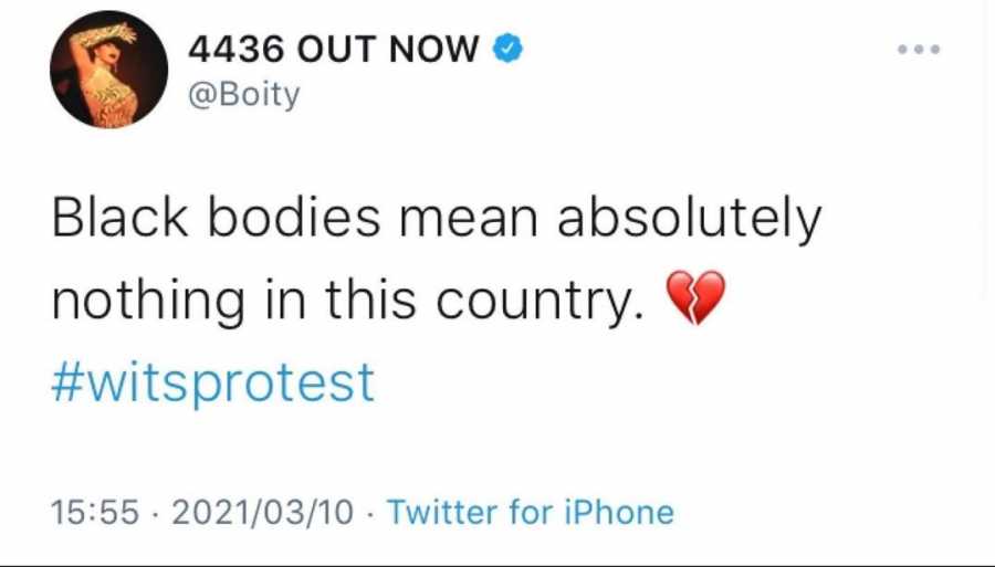 Aka, Kwesta, Boity And Other Celebs React To Tragic Wits Protests 11