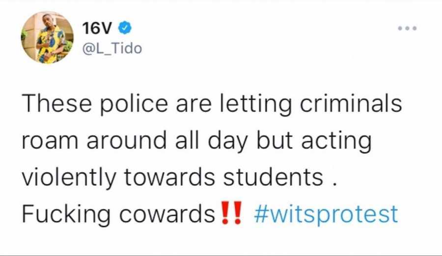 Aka, Kwesta, Boity And Other Celebs React To Tragic Wits Protests 10