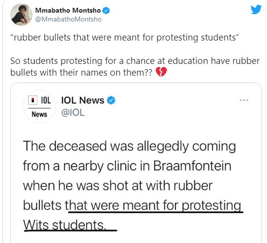 Aka, Kwesta, Boity And Other Celebs React To Tragic Wits Protests 13