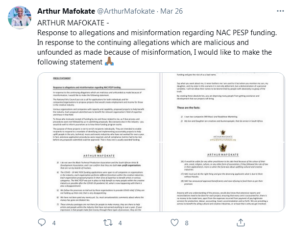 Arthur Mafokate On Allegations He Received More Than R10M In Nac Funding 2