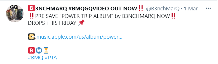 B3Nchmarq Announces Release Date For Upcoming &Quot;Power Trip Album&Quot; 2