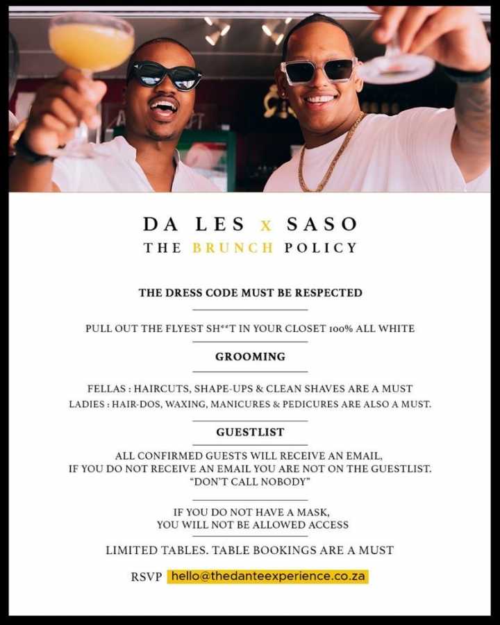 Da Les Criticized For His Ladies Grooming Request For His Imminent All White Party 2