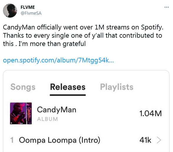 Flvme Hits Over 1 Million Streams With Debut Candy Man Album 2