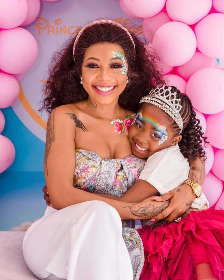 (In Pictures) Kelly Khumalo Celebrates Daughter Thingo At 7