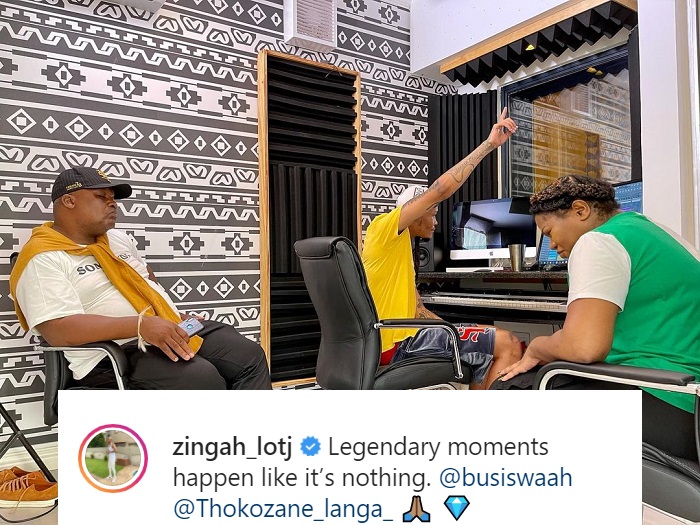 Legendary Moments, Zingah Share Studio Session With Thokozani Langa &Amp; Busiswa 2