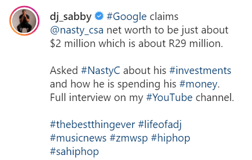 Nasty C Shares His Investment Strategies &Amp; How It Felt Being On The Ellen Show 2