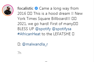 Rave Of The Moment Lady Du &Amp; Focalistic Spotted Featured On New York Time Square Billboard 4