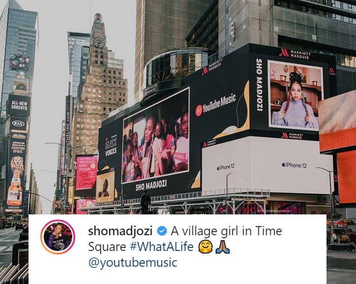 Sho Madjozi Shines On New York Times Square Billboard 2