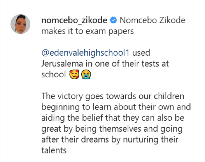 Watch! Master Kg &Amp; Nomcebo Zikode'S Jerusalema Makes It To Edenvale High School Exam Papers 2