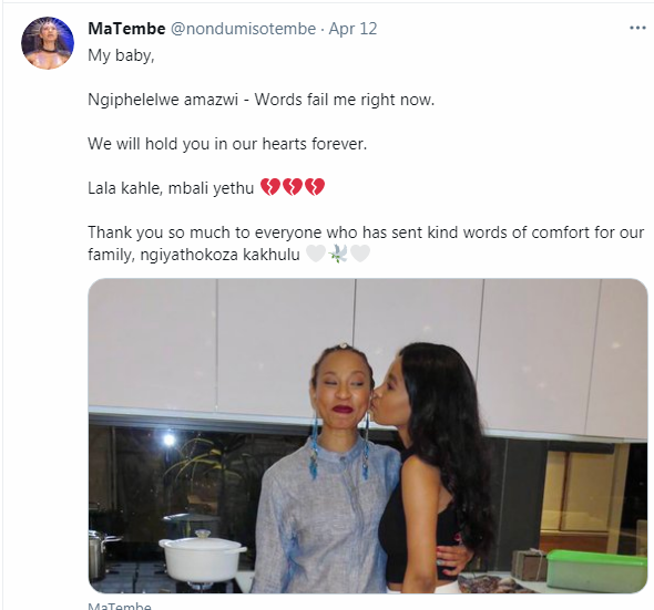 Nondumiso Pens Emotional Tribute To Late Sister Nellie Tembe 2