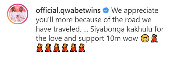 Qwabe Twins' 'Hamba' Hits 10Million Views On Youtube 2