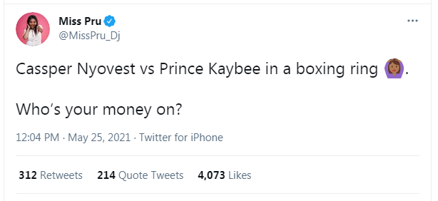 #Celebrityboxing Match: Mzansi Bets In Cassper Nyovest Vs Prince Kaybee 2