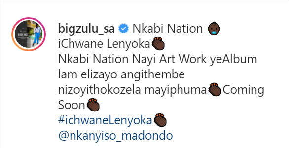 Big Zulu Shares Upcoming Album, &Quot;Ichwane Lenyoka&Quot; Artwork 2