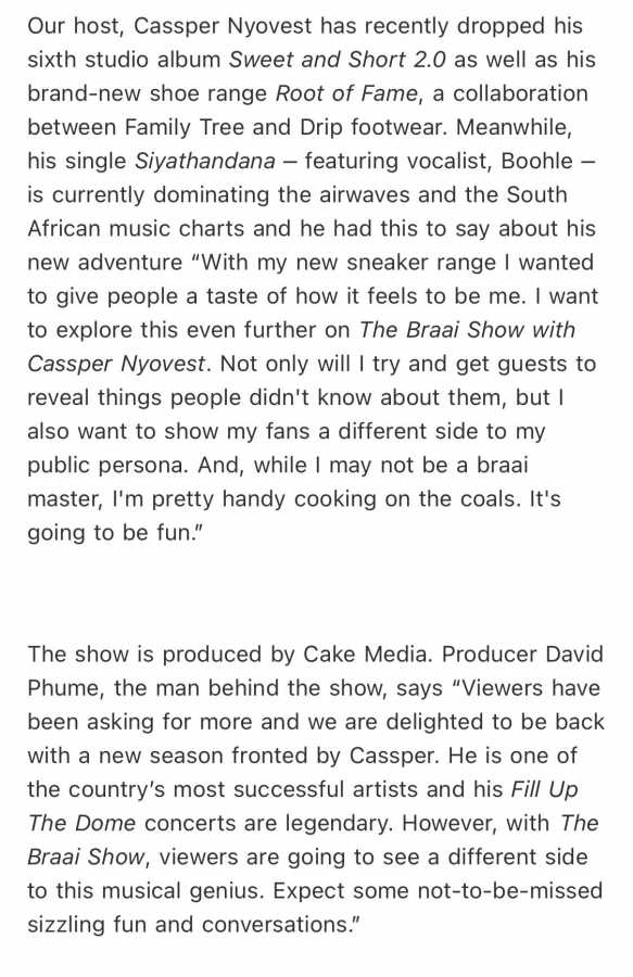 Aka Upset As Cassper Nyovest Is Unveiled As Host For The Braai Show Season 2 3
