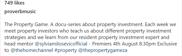 'Idols Sa' Host, Proverb Bags New Gig On 'The Property Game' 2